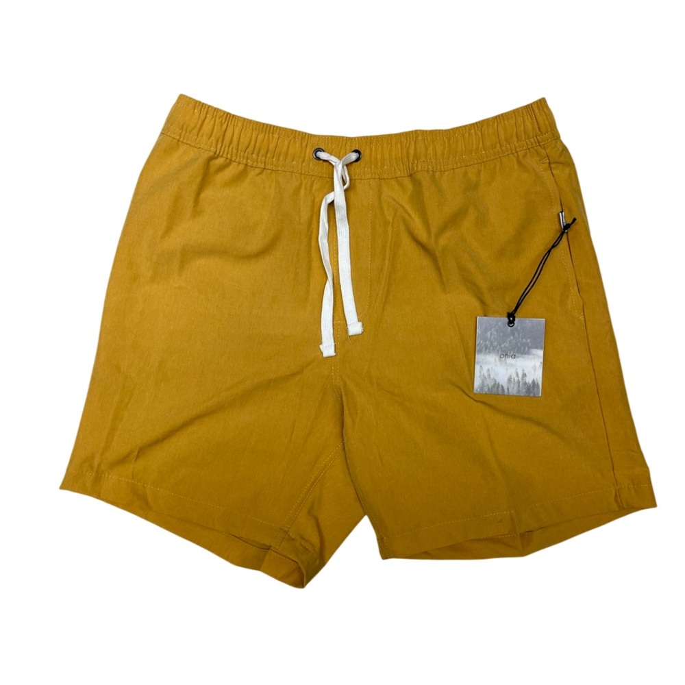 NWT Onia Men's Apricot Yellow Land To Water Chambray Shorts size medium